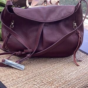Vince Camuto Brown Crossbody Bag with Adjustable Straps and Slouchy Design
